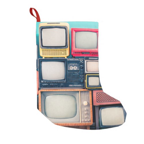 Retro TV receivers set from circa 60s 70s and 80s Small Christmas Stocking