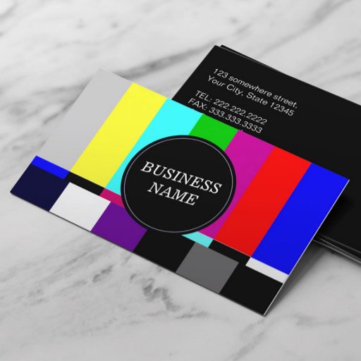 Customizable Retro TV Screen Advertising Business Card
