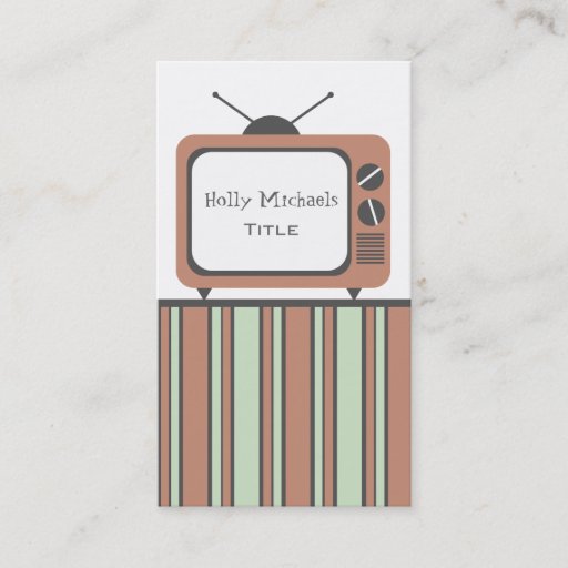 Customizable Retro TV Set Business Card