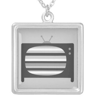 Retro TV Silver Plated Necklace