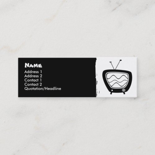 Retro TV Skinny Profile Cards Business Card Templates