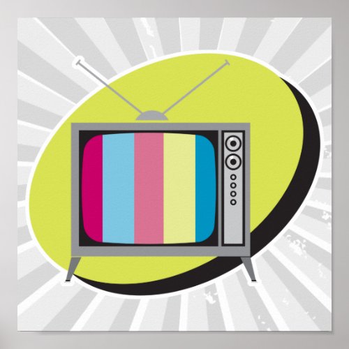 retro tv television poster