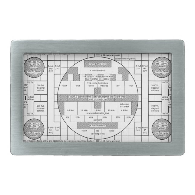 Retro Tv Test Patterns Belt Buckles (Front)