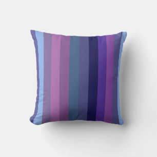 Retro Twilight Moody 70s Horizontal Stripes Throw Pillow