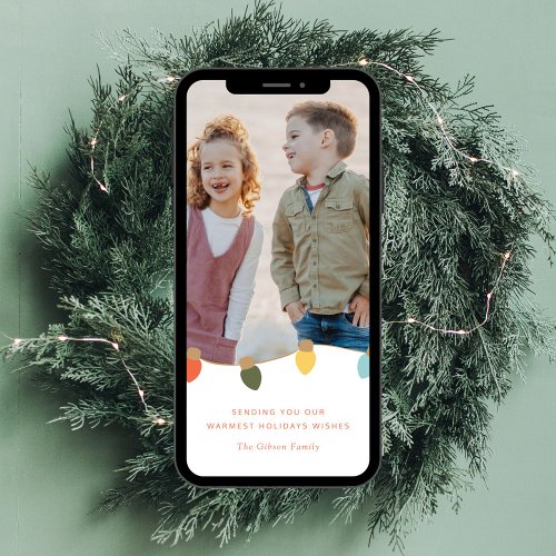 Retro Twinkle Lights Holiday Card