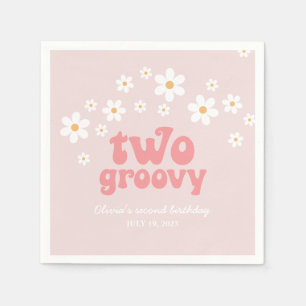 Retro Two Groovy daisy boho floral second birthday Napkins