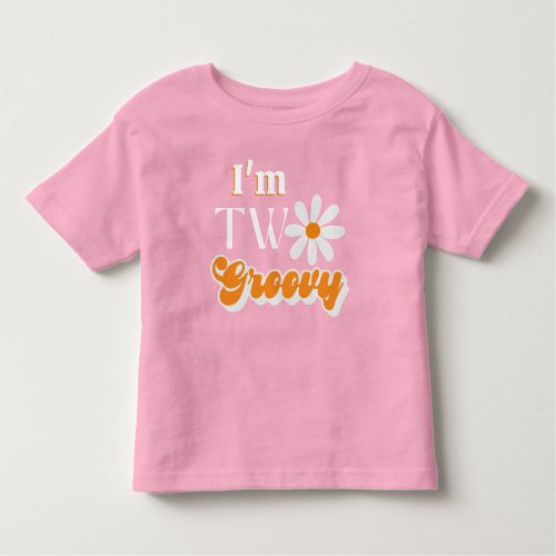 Retro Two Groovy Girls 2nd Birthday Toddler T_shirt