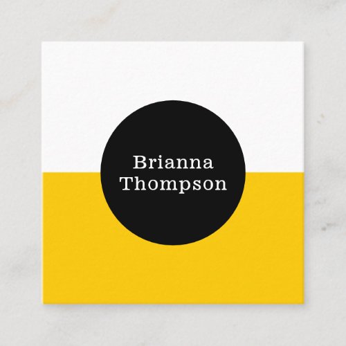 Retro Two Tone Color Block Deep Yellow Square Business Card
