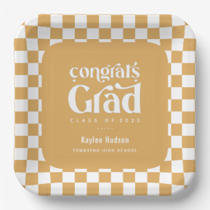 Retro Type Graduation Party Paper Plates