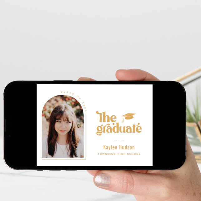 Retro Type Graduation Photo Announcement (Front Digital)