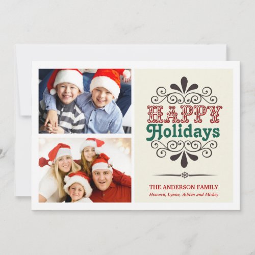 Retro Type Holiday 2_Photo Collage Flat Card