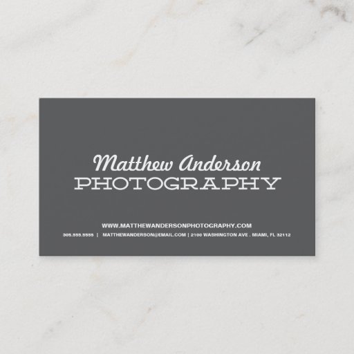 Customizable RETRO TYPE | PHOTOGRAPHY BUSINESS CARD