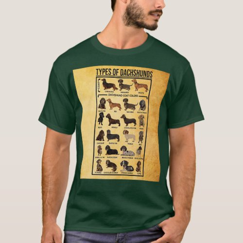 Retro types of dachshunds T_Shirt