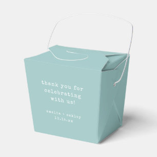 Retro Typewriter Aqua Custom Wedding Thank You Favor Boxes