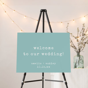 Retro Typewriter Aqua Custom Wedding Welcome Sign