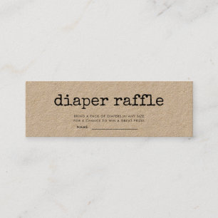 Retro typewriter baby shower diaper raffle ticket