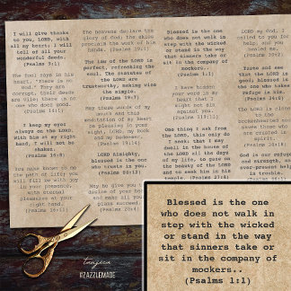 Retro Typewriter Bible Psalm Verses for Journals Tissue Paper