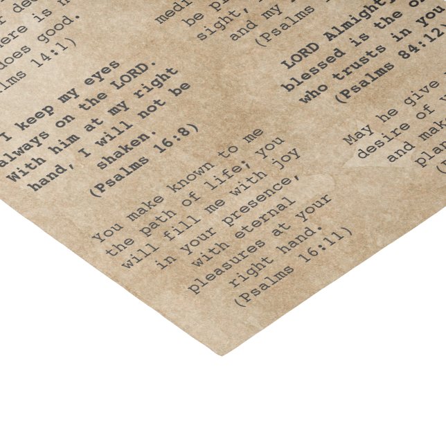 Retro Typewriter Bible Psalm Verses for Journals  Tissue Paper (Corner)