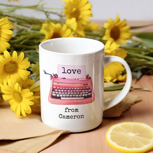 Retro Typewriter Cute Personalized Friendship Coffee Mug