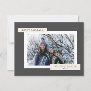 Retro Typewriter Family Photo Minimalist Holiday