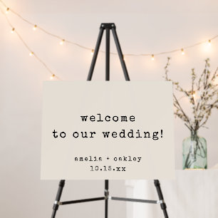 Retro Typewriter Ivory Custom Wedding Welcome Sign
