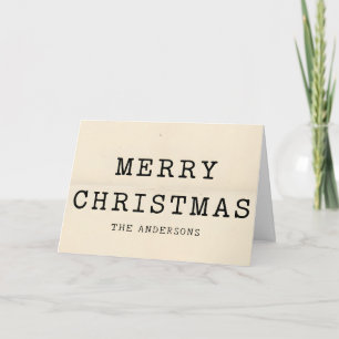Retro Typewriter Script Merry Christmas Holiday Card