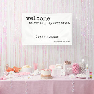 Retro Typewriter Typography Welcome Wedding Banner