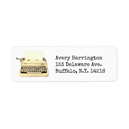 Retro Typewriter Vintage 60s Cute Return Address Label