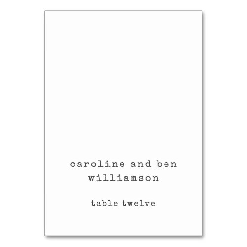 Retro Typewriter White Custom Wedding Escort Card