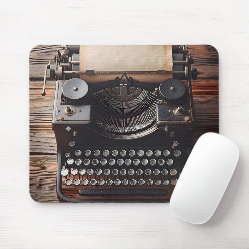 Retro Typewriter With Paper Mouse Pad