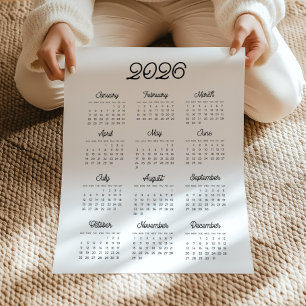 Retro typography 2026 calendar poster