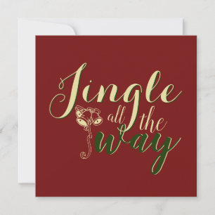 Retro Typography Add Your Text Jingle all the Way Holiday Card
