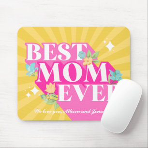 Retro Typography Best Mom Ever Custom Mouse Pad