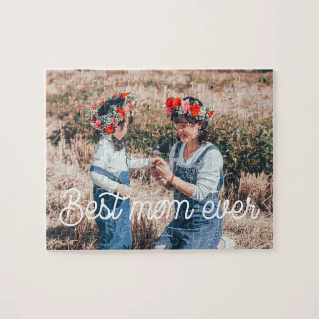 Retro typography Best mom ever Mothers day Jigsaw Puzzle | Zazzle