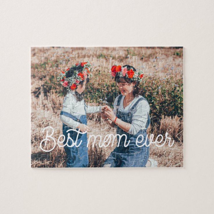 Retro Typography Best Mom Ever Mothers Day Jigsaw Puzzle | Zazzle