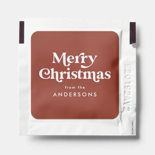 Retro Typography Brown Merry Christmas Hand Sanitizer Packet