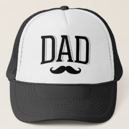 Retro Typography Dad Mustache Father&#39;s Day Trucker Hat