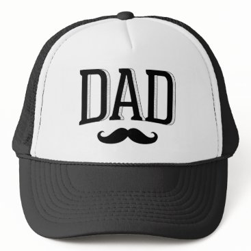 Retro Typography Dad Mustache Father's Day Trucker Hat