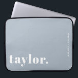 Retro Typography Dusty Blue Personalized Laptop Sleeve<br><div class="desc">Make your laptop stand out with this custom laptop case featuring bold retro typography. Personalize it with your name and a short phrase to create a design that is completely your own. Choose from a range of colors to suit your style or workspace. Great for school, work, or travel, this...</div>