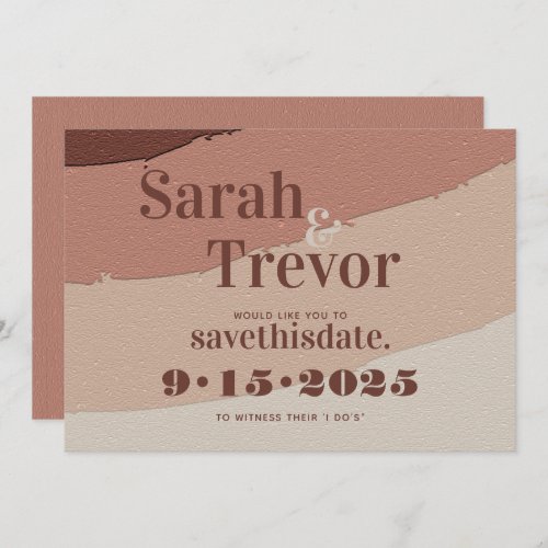 Retro Typography Dusty Rose  Save The Date