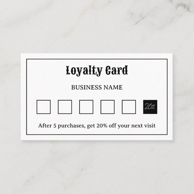 Retro Typography Logo Loyalty Card (Front)