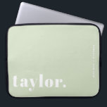 Retro Typography Mint Green Personalized Laptop Sleeve<br><div class="desc">Make your laptop stand out with this custom laptop case featuring bold retro typography. Personalize it with your name and a short phrase to create a design that is completely your own. Choose from a range of colors to suit your style or workspace. Great for school, work, or travel, this...</div>