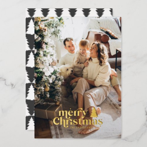 Retro typography modern full photo foil holiday