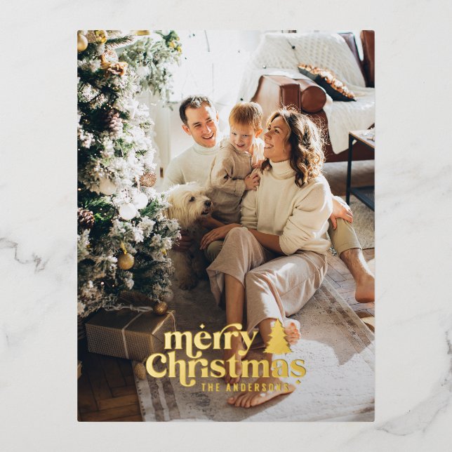 Retro typography modern full photo foil holiday (Front)