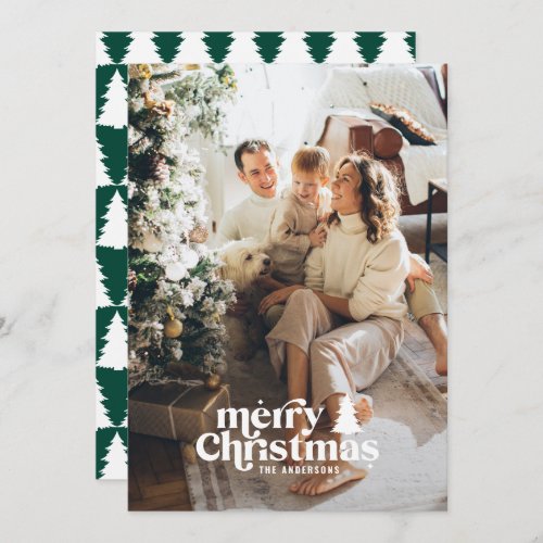 Retro typography modern full photo  holiday card