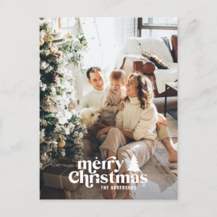 Retro typography modern full photo holiday postcard