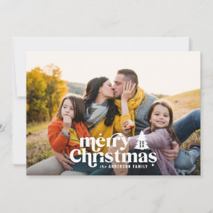 Retro typography modern photo holiday christmas