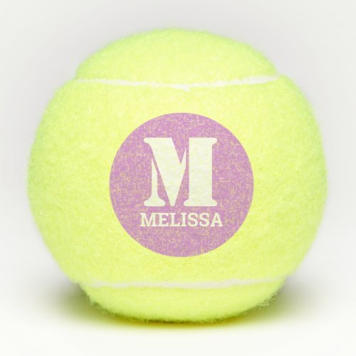 Retro Typography Monogram Initial Name Tennis Balls