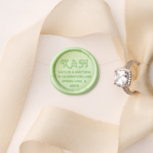 Retro Typography Monogram Return Address Wedding Wax Seal Stamp