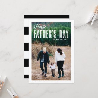Retro Typography Photo Happy Father's Day Card